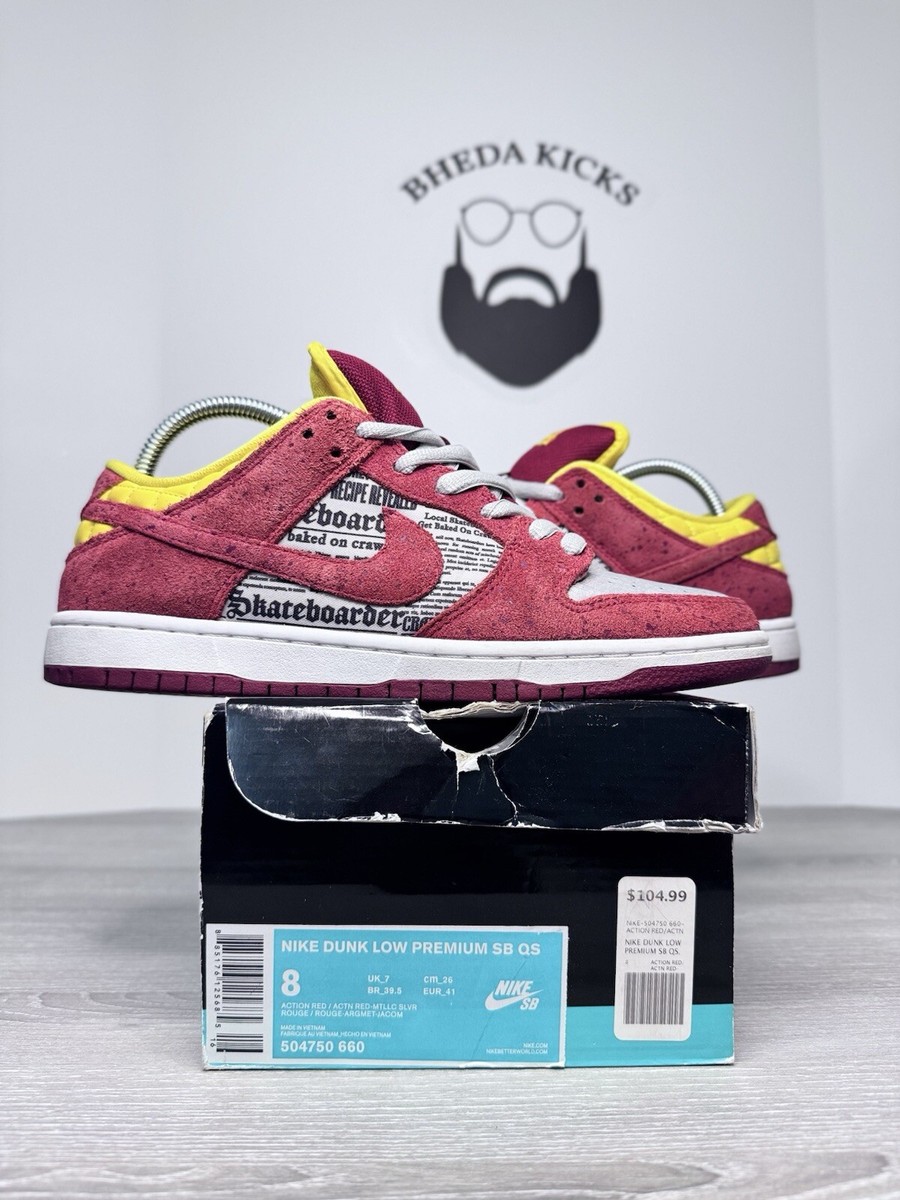 Size 8 - Nike SB Dunk Low Premium QS Crawfish 2014 504750-660 Rare