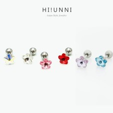 16g flower cartilage earring, tragus helix conch ear stud earring, piercing, 1pc