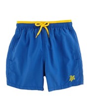 Vilebrequin Jaka Turtle Logo Swim Trunks, Blue boy 10yo