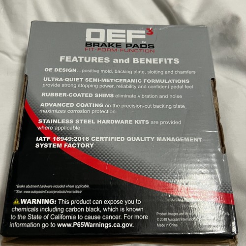 Disc Brake Pad Set OEF3 Heavy Duty Semi-Met Front Rear Autopart Intl 1424-639979 - Foto 4 di 5