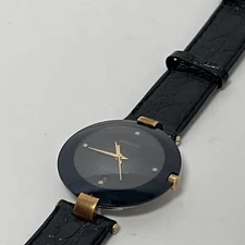 RADO Ceramica Quartz Watch Black Leather Strap 129.3575.4