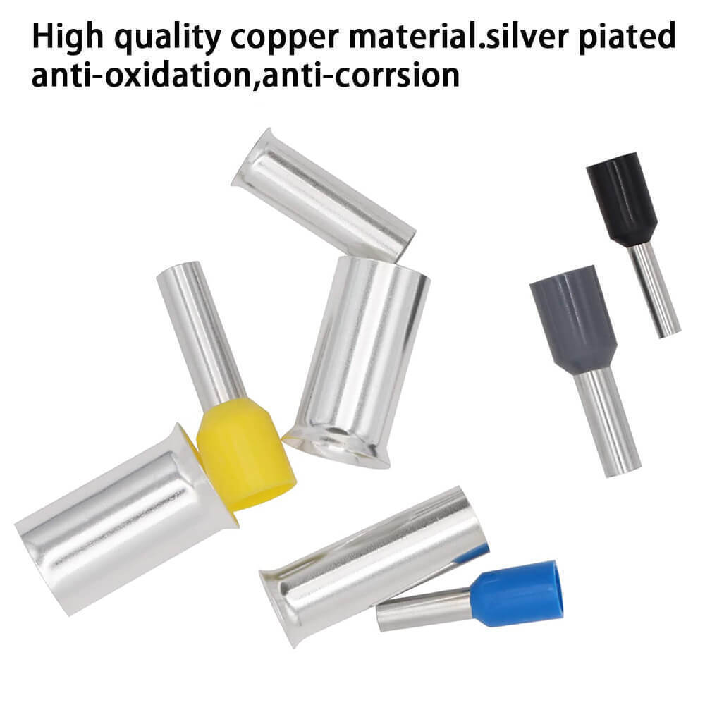 390pcs Assorted Copper Wire Ferrules Single Cord End Terminals Crimp Terminator