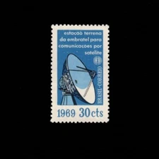 Brazil, Scott 1114, EMBRATEL, Satellite Communications, 1969, MLH