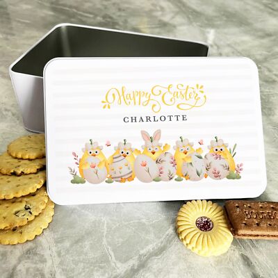 Aquarell süße Osterküken personalisiert Geschenk Kuchen Kekse Süßigkeiten Leckerli Dose