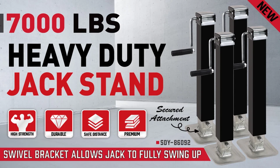 4-Pieces 7000LBS Trailer Canopy Caravan Jack Stand Heavy Duty Stabilizer Legs - image 2 of 4