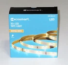 2 件装 Ecosmart 16 英尺 16 英尺 LED 磁带灯(白色,3600K)- 可切割,直接插拔