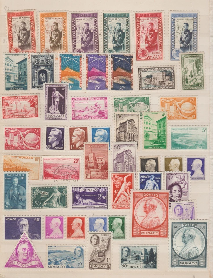 108 почтовых марок Монако неиспользованные - Изображение 2 из 2