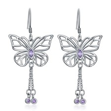Butterfly Earrings for Women Sterling Silver Butterfly Dangle Earrings Jewelry G