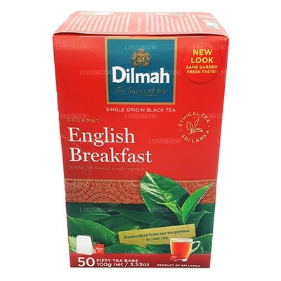 Dilmah English Breakfast Black Tea Rich Malty Blend 50 Tea Bags 100g Box