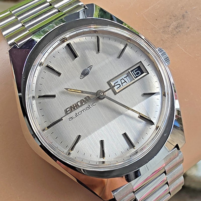 Vintage ENICAR Ocean Pearl men's automatic watch day/date swiss 1970s