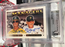 1993 Topps Gold #511 Tony LaRussa /Jim Leyland Dual Auto Card HOFers BAS COA