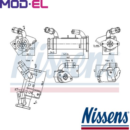 COOLER EXHAUST GAS RECIRCULATION 989474 FOR LAND ROVER RANGE/SPORT/III 3.6L  - Picture 1 of 8