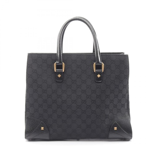 Gucci Gg Canvas Handbag Bag Leather Ladies Blac