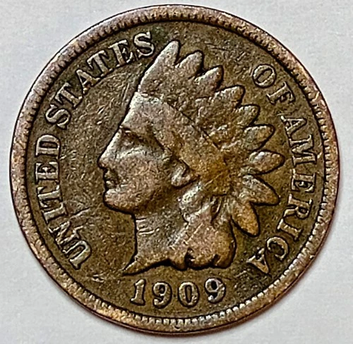 Indian Head Penny Lot of "1" VERY NICE 1909 GOOD OR BETTER°$ FREE SHIPPING $#Z94