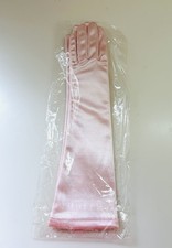 Vtg 80s Jeanjer Pink Satin Opera Gloves 15" Evening Prom Coquette New Old Stock