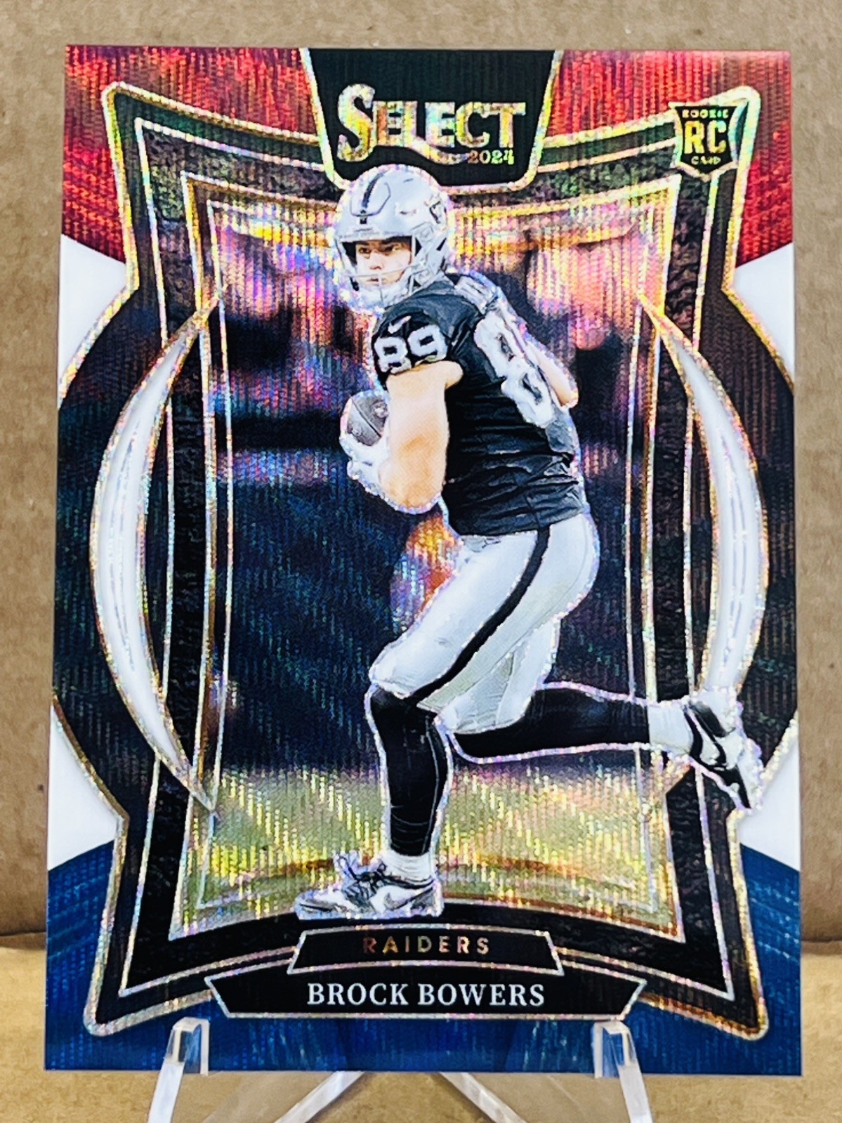 2024 Panini Select Concourse Brock Bowers Tri Color Prizm RC /299