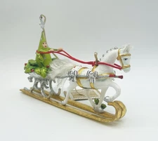 New Mackenzie Childs Jingle Bells Sleigh Ornament Patience Brewster 41071