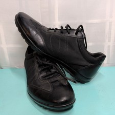 Geox Symbol Men Black Leather Sneakers Shoes U74A5B Low Top Comfort EU 41 US 8