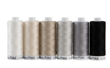 Cotton Sewing Thread Spool Set 6 Pack Neutral Colors 50wt Quilting
