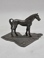 Pewter Horse Figurine - State of Louisiana Base - Radcliffe Pewter