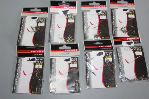 8 PACKS COLMIC SWIVELS SIZES 12, 14, 16, 18, 20 VARIOUS TYPES (lot 1)