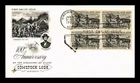 DR JIM STAMPS US COVER SILVER CENTENNIAL COMSTOCK LODE FDC BLOCK OF 4 ARTCRAFT
