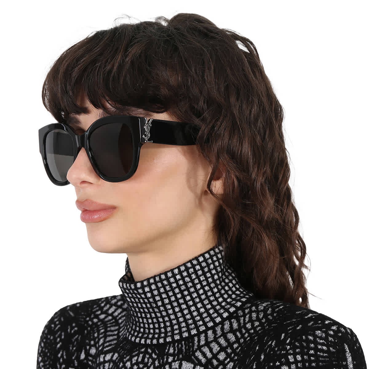 Occhiali da sole donna Saint Laurent grigi rotondi SL M95 F 005 56 SL M95 F 005 56