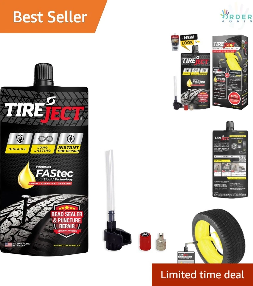 Kit sellador de cuentas sellador de neumáticos automotrices camión SUV tamaño completo reparación de fugas 8 oz