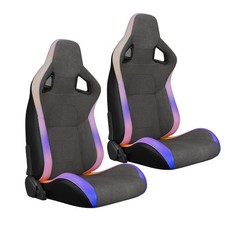 2pcs Reclinable Universal Bucket Seats Adjustment Driver Passenger Racing Seat