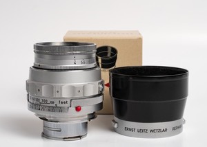 Ernst Leitz 90mm Elmar f4 Lens + IUFOO Lens Hood. Smooth Focus. Great Condition.