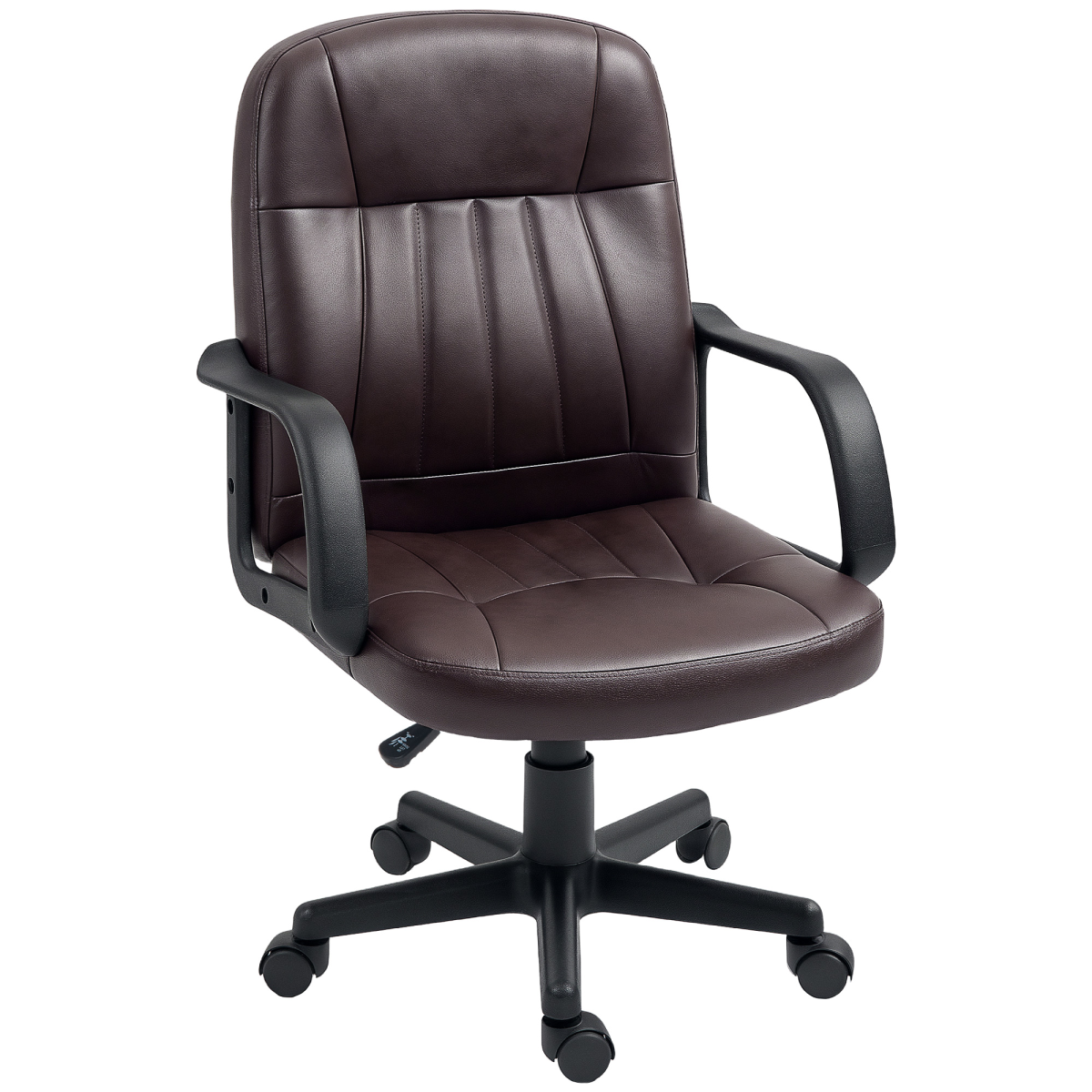 Portland Dark Brown Pu Leather Swivel Office Chair - Image 2
