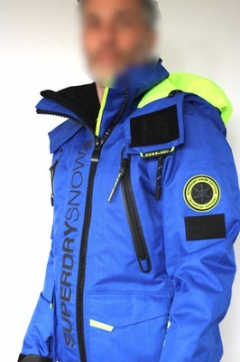 Skijacke Superdry Ultimate Snow Action Rescue Ed. S, neuwertig, blau/neongelb