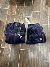 Fila Velour Tracksuit Size Medium Navy Red New Y2K Tennis