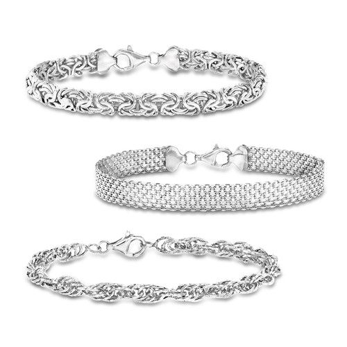 Ross-Simons Sterling Silver Jewelry Set: 3 Link Bracelets