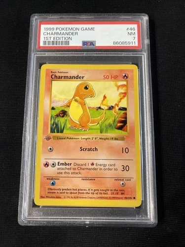 1999 POKEMON GAME 1ST EDITION #46 CHARMANDER PSA 7