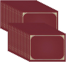 Certificate Holders Burgundy, 30 Packs , Diploma Covers Gold Foil Border, for Le