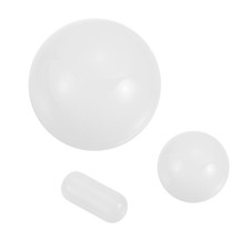 6 Sets Quartz Pearl Balls Set, 2 Shape Glass Crystal Loose Beads, White