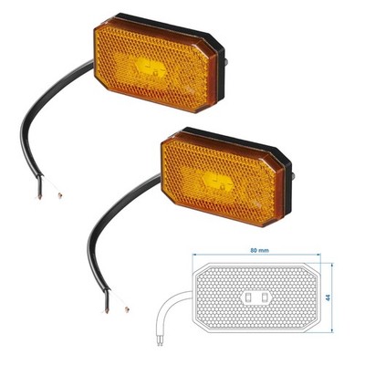 2x Positionsleuchte 12/24V Orange Begrenzungsleuchte Anhänger Positionslicht LED