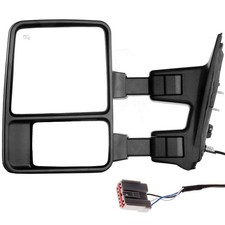 Tow Mirror 03-07 Ford F250-F550 Super Duty LH Manual Non-Heated Signal Black