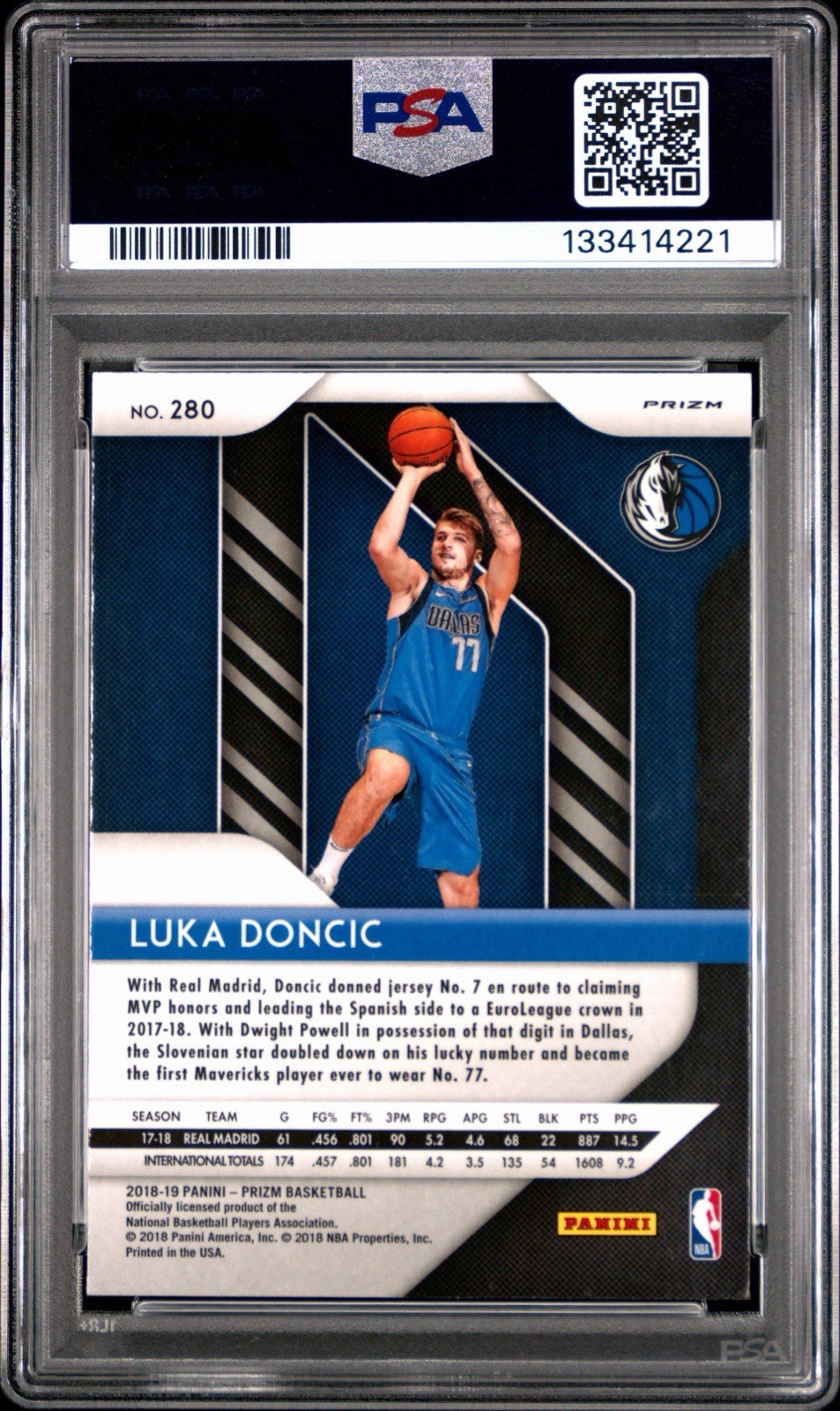 Luka Doncic 2018-19 Panini Prizm Ruby Wave Prizm #280 Rookie RC PSA 10 GEM MINT view 2