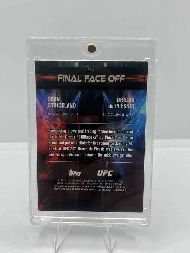 2025 Topps Knockout Final Face off Dricus Du Plessis And Sean Strickland Gold /8 - Image 2 of 2