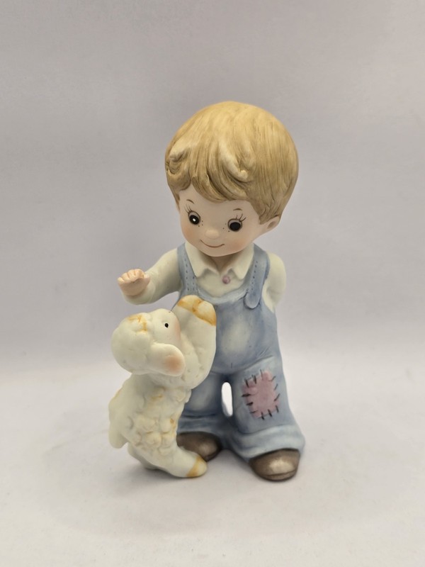 Homco FARM BOY with LAMB # 1449  Figurine 