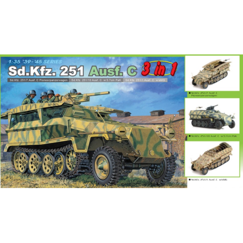 Sd Kfz 251/10 3,7 Cm Pak 3 Kit 1:35 Dragon Kit Mezzi Militari -D- Neues Modell-image