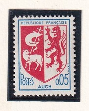 🦬Timbre France N°1468 - Luxe ** Blason - Auch - MNH** - 1966🦬