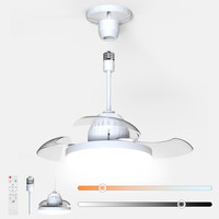 Deckenventilator 40Cm Einziehbare FlüGel Licht E27 Dimmbar Mit Fernbedienung