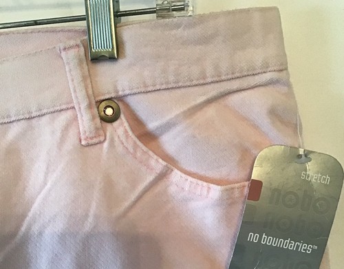 No Boundaries rosa weiche Cordhose Jr15 Frontreißverschluss breite Beine neu mit Etikett - Bild 3 von 8