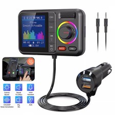 Bluetooth 5.0 Car Wireless FM Transmitter Adapter QC3.0 Fast Charging Hands-Free