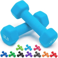 Comfortable Anti-Slip Exercise Dumbbells Set for Seniors - 1-15 LB Weight Range