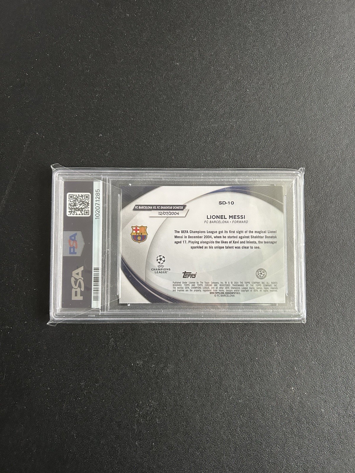 2023-24 Topps Chrome UEFA CC Starball Lionel Messi #SD10 PSA GEM MINT 10 AUTO 10 view 2