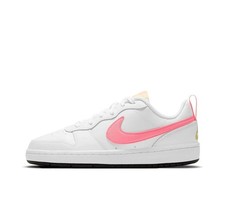Size 6Y-Nike Court Borough Low 2 'White Sunset Pulse' Big Kids Shoes BQ5448 108